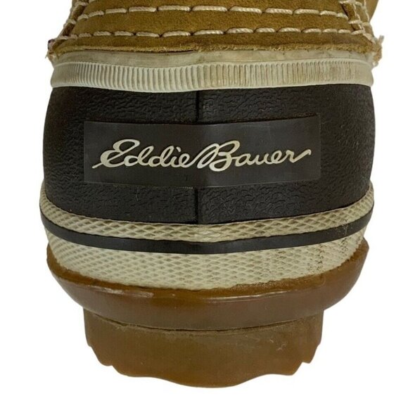 Eddie Bauer Women Hunt Pack Boots Size 7.5 Brown Leather Weatherproof 0048-588 - Picture 7 of 10
